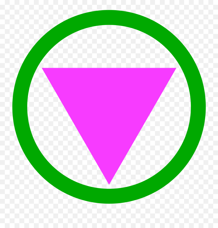 A Pink Triangle Surrounded - Pink Triangle Green Circle Png,Green Triangle Png
