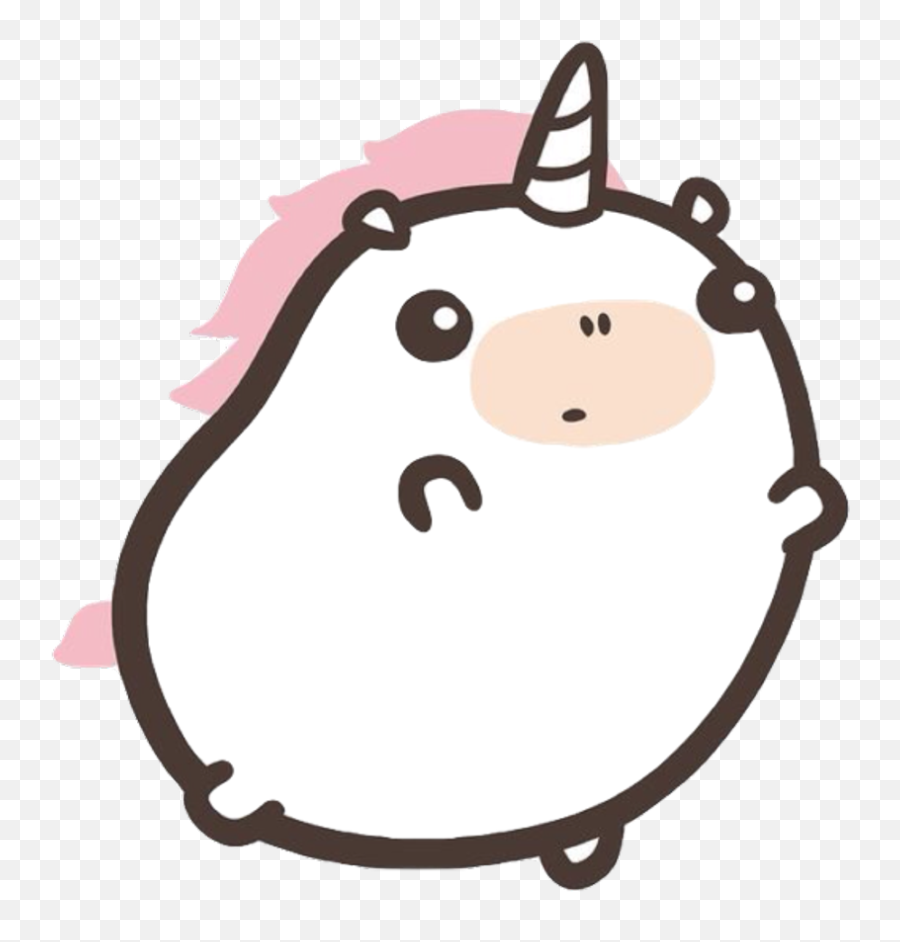 Download Kawaii Unicorn Cute Chubby Fat Horn Magic - Cute Kawaii Unicorn Drawing Png,Unicorn Horn Transparent