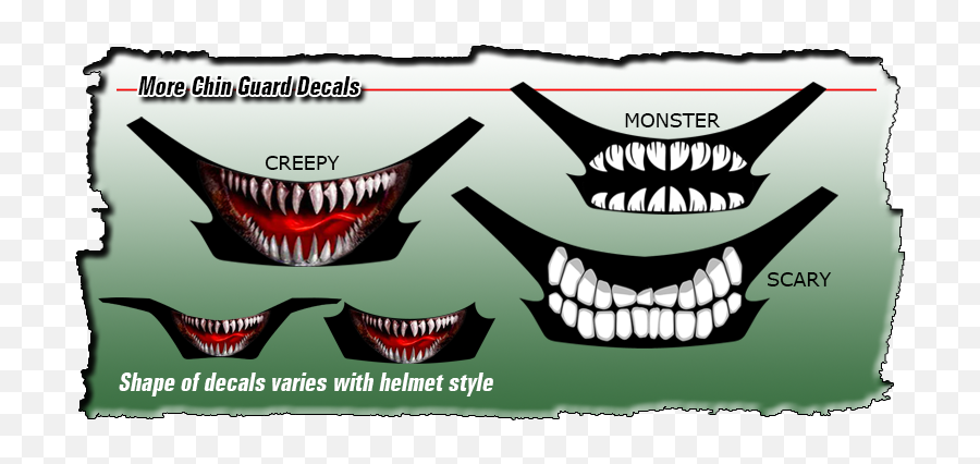 Lacrosse Decals For Helmets And Shafts - Monster Teeth Sticker For Helmet Png,Monster Teeth Png