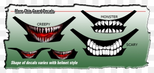 Lacrosse Decals For Helmets And Shafts - Monster Teeth Sticker For png
