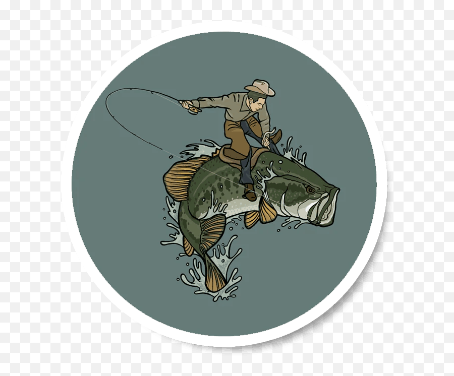 Buckin Bass Sticker - Catfish Png,Largemouth Bass Png
