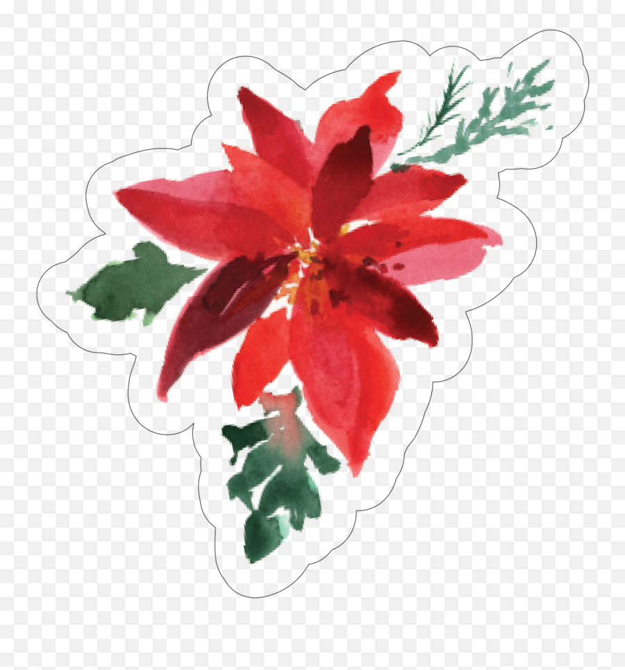 Poinsettia Print Cut File - Sketch Png,Poinsettia Icon Png