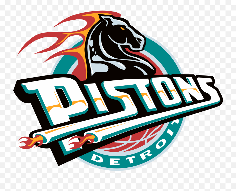 Detroit Pistons Logos History Team And Primary Emblem - Detroit Pistons Logo History Png,Horse Logos