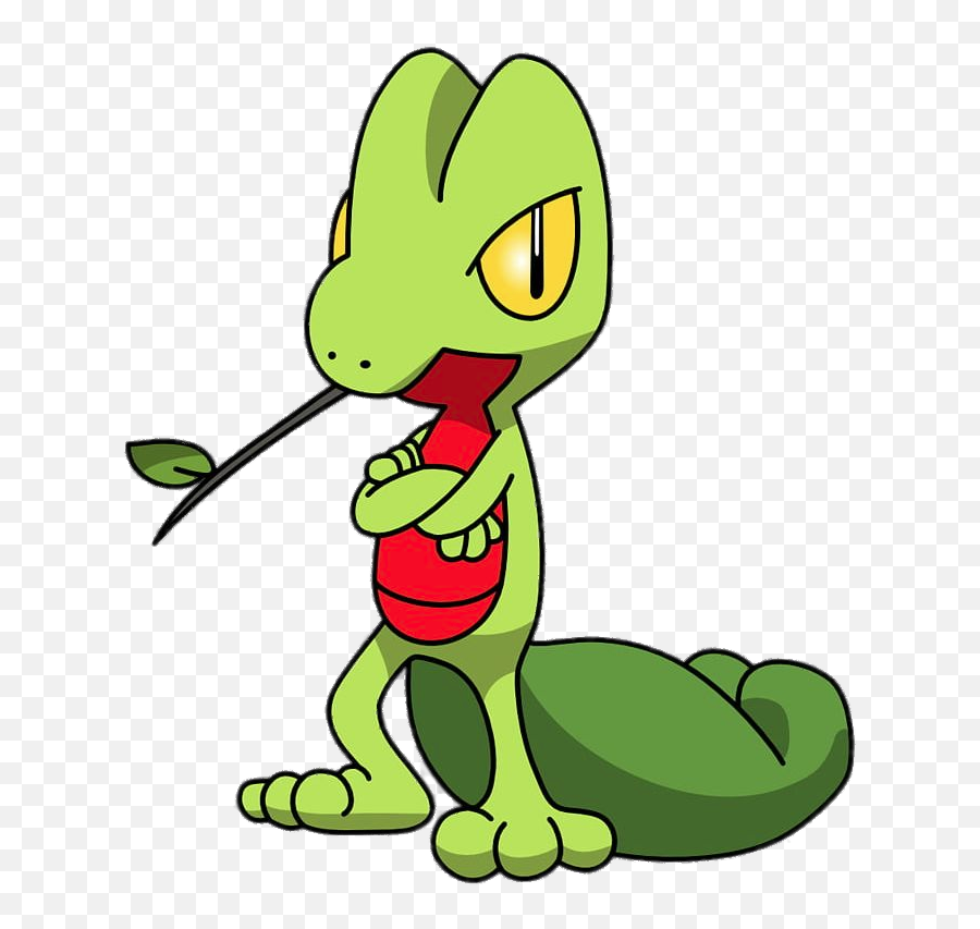 Pokemon Treecko Branch In Mouth Png Image