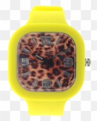 Face Yellow Band - Analog Watch Png,Cheetah Print Png