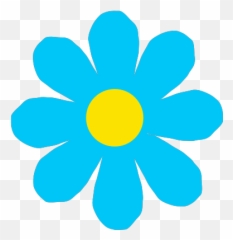 Bright Blue Flower Clip Art - vector clip art Png