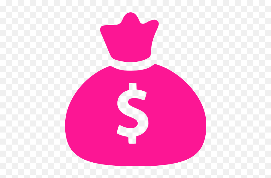 Deep Pink Money Bag Icon - Free Deep Pink Money Bag Icons Pink Money Bag Png,Money Sign Transparent