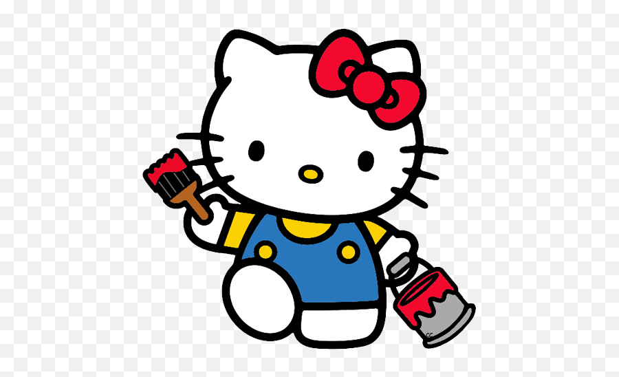 Hello Kitty Clip Art Cartoon - Hello Kitty Painting Clipart Png,Hellokitty Png