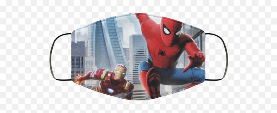 Iron Man Face Mask Washable Reusable - Spider Man And Iron Man Face Mask Png,Iron Man Mask Png