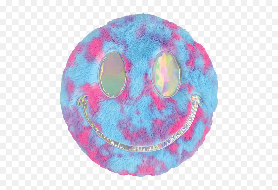 Smiley Face Tie Dye Furry Pillow - Happy Png,Happy Face Transparent