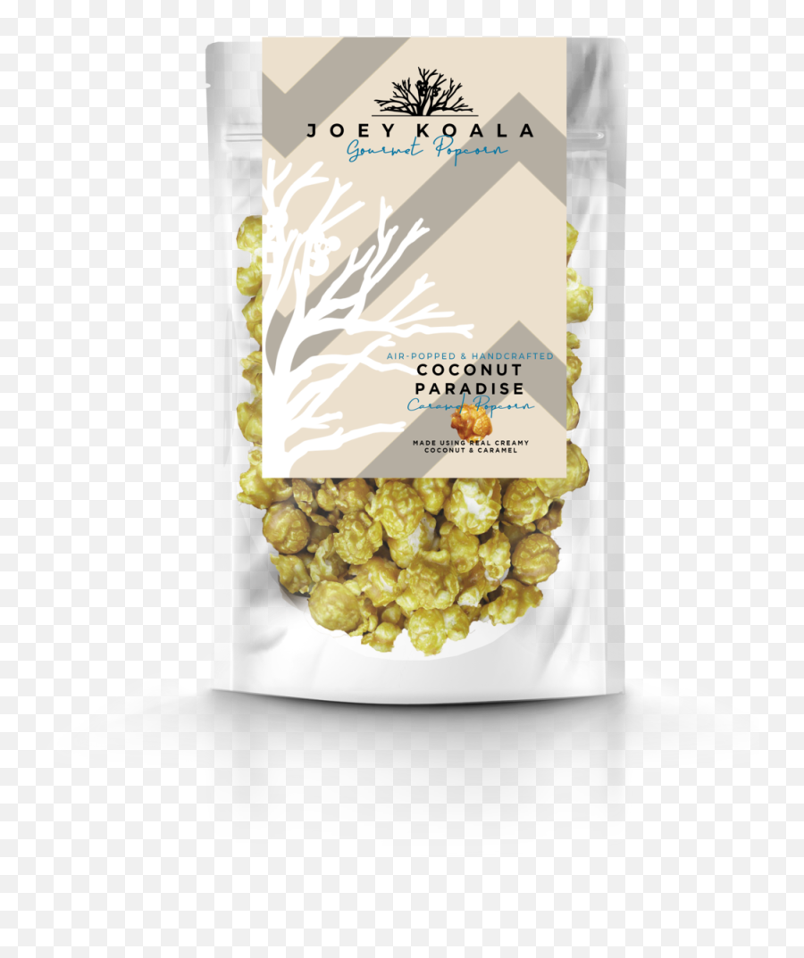 Gourmet Coconut Paradise Caramel Popcorn U2014 Joey Koalau2019s - Made Using The Finest Natural Ingredients Banoffee Pie Png,Coconut Transparent
