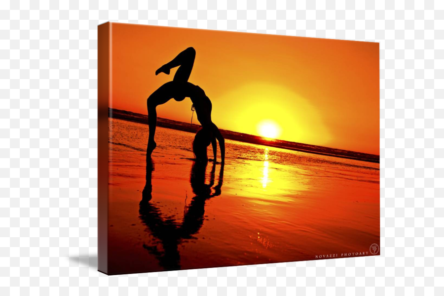 Yogi Woman Yoga Silhouette Bridge Pose Reflection By Novazzi Photoart - Yoga Reflection Png,Yoga Silhouette Png