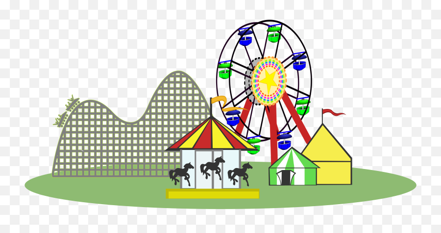 Carneval Clipart Roller Coaster - Amusement Park Clipart Png Transparent Amusement Park Clipart,Roller Coaster Transparent