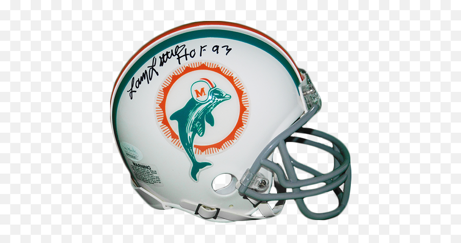 Larry Little Miami Dolphins Autograhed Football Mini Helmet Hof - 93 Jsa Miami Dolphins Png,Miami Dolphins Png