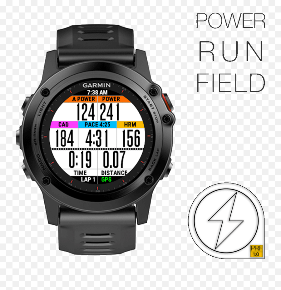 Power Run Field 1 Garmin Connect Iq - Garmin Fenix 5x Watch Faces Png,Garmin Icon