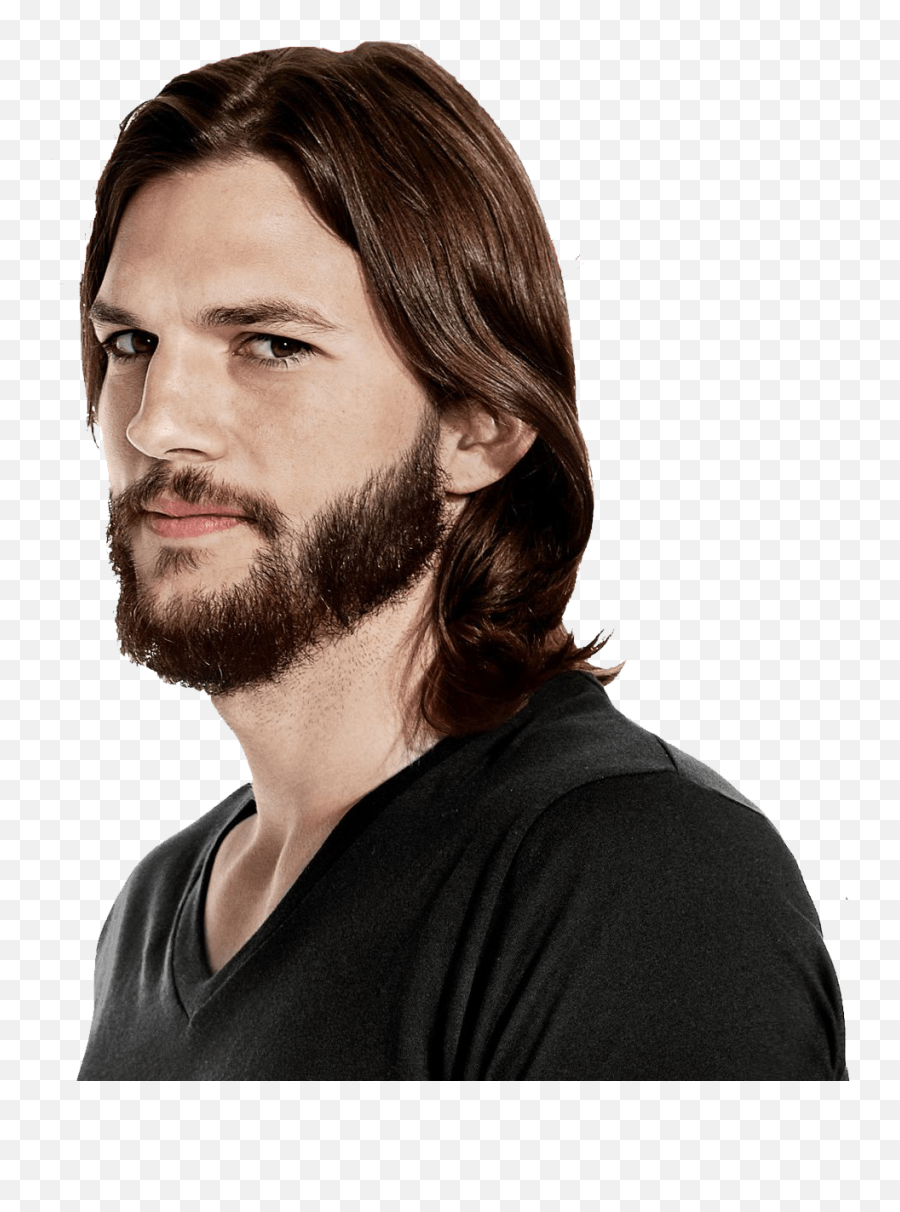 Designer Beard Transparent Background - Ashton Kutcher Long Hair Beard Png,Beard Transparent
