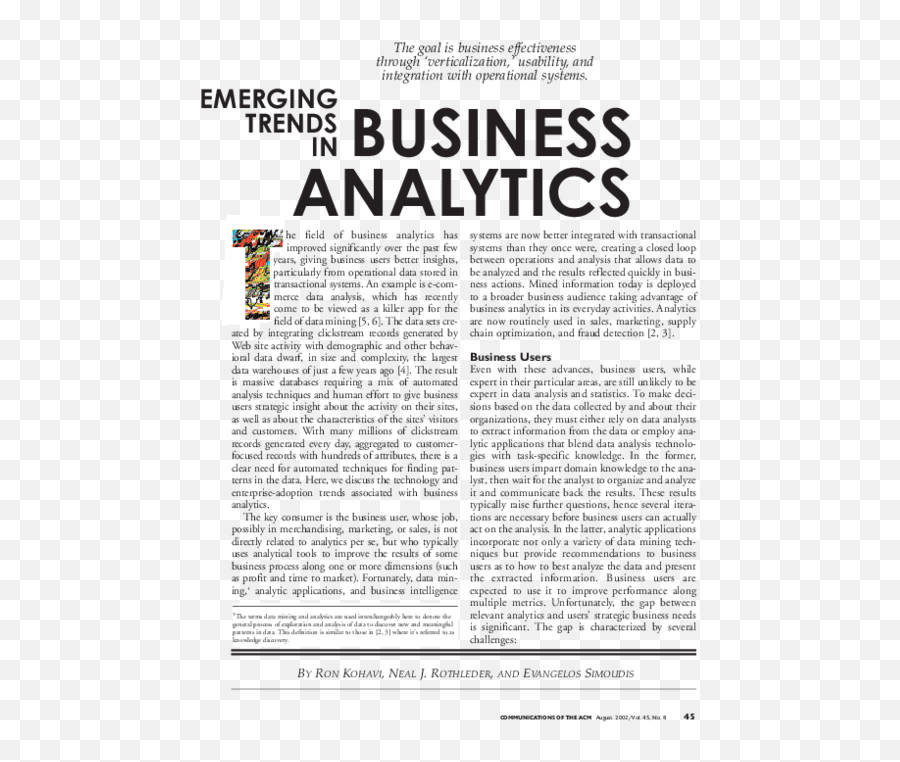 Pdf Emerging Trends In Business Analytics Ron Kohavi - Ambassador Theatre Group Logo Transparent Png,Verticalization Icon