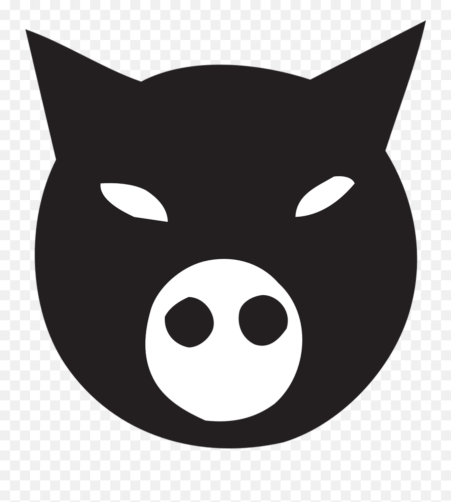 Ninja Pig Animal - Animated Black And White Pigs Png,Ninja Face Png