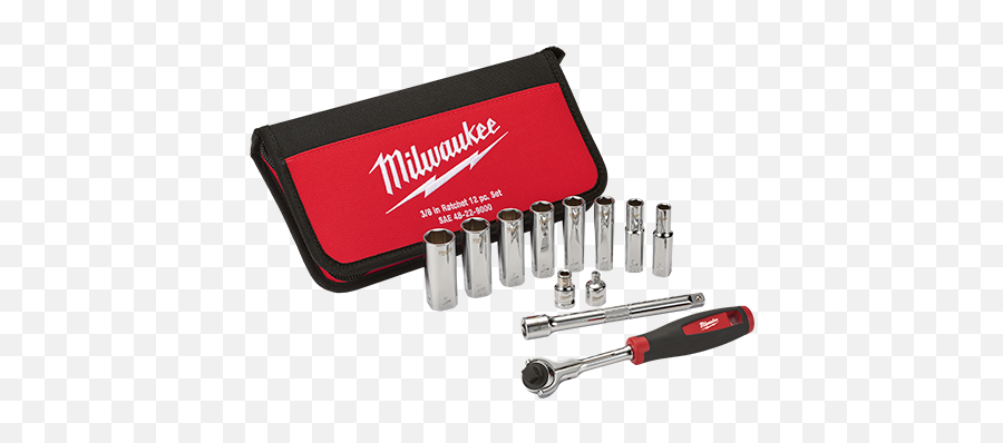 12pc Drive Sae Ratchet And Socket - Milwaukee Tools Png,Socket Wrench Png