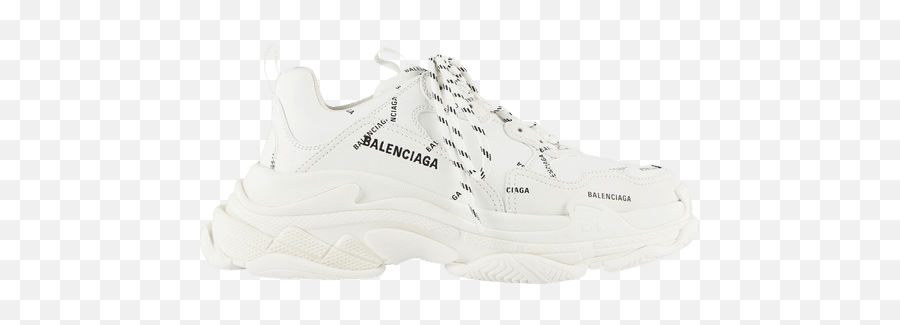 Balenciaga Triple S Allover Logo White - Balenciaga Triple S Sneaker Allover Logo White Png,Balenciaga Logo Png
