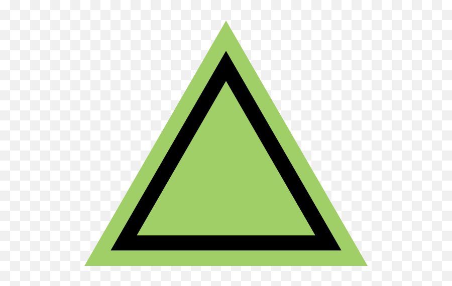Pms375triangleblackinsetborder - Png Green Triangle With Border,Green Triangle Png