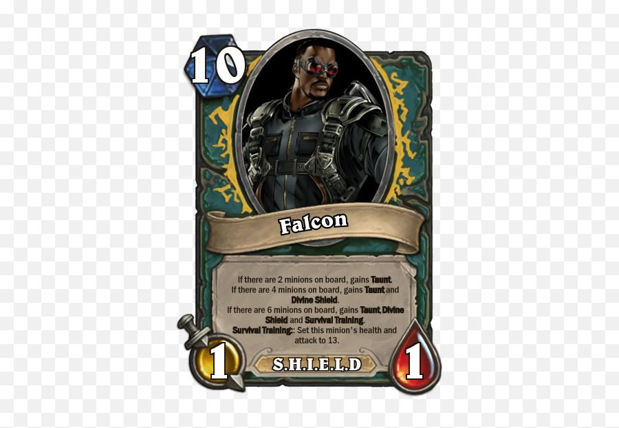 Falcon Fan Card - Trolls Hearthstone Png,Falcon Marvel Png