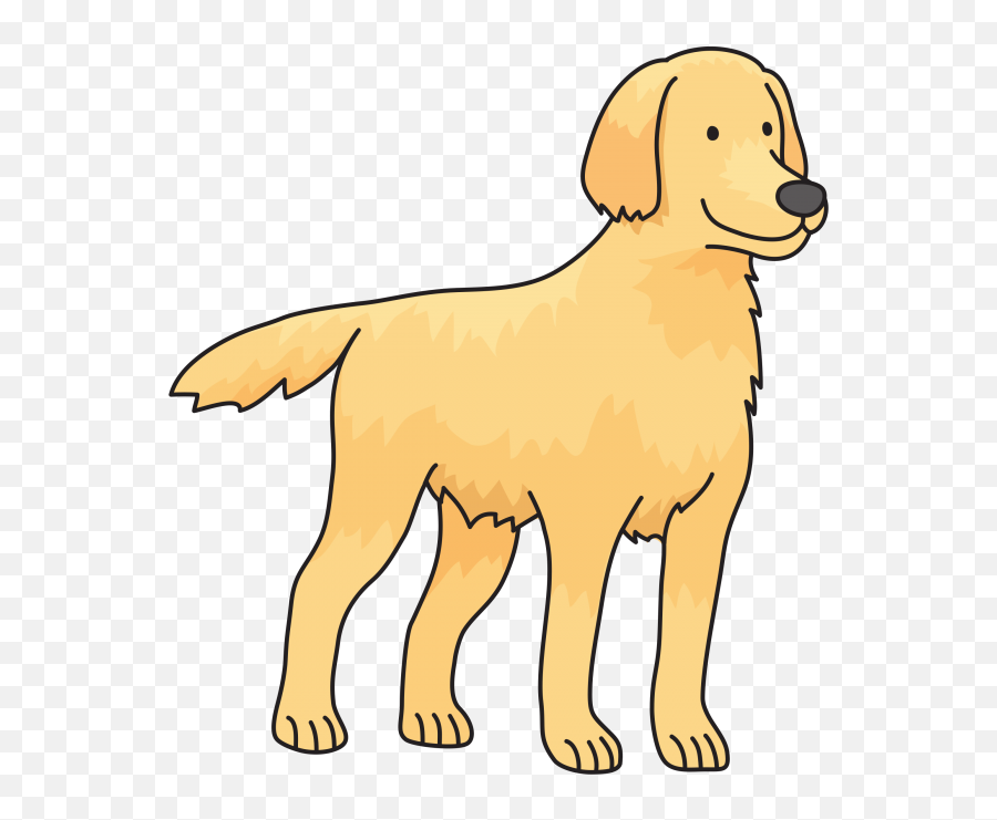 Big Dog Png - Simple Golden Retriever Drawing,Dog Clipart Transparent