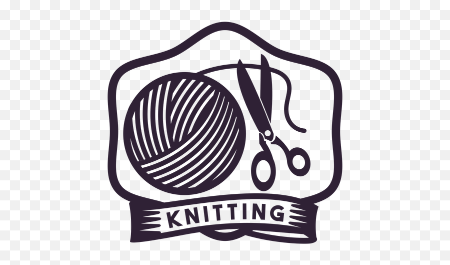 Knitting Clew Shears Badge Sticker - Clip Art Png,Knitting Png