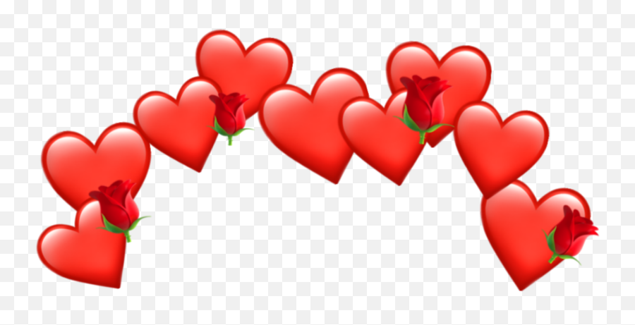 Download Hd Crown Heart Tumblr Emoji Red Aesthetic - Red Heart Emoji Crown Png,Red Heart Png