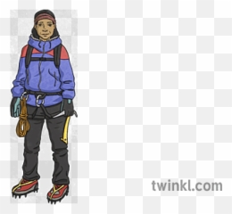 Female Mountain Climber Illustration - Twinkl Workwear png