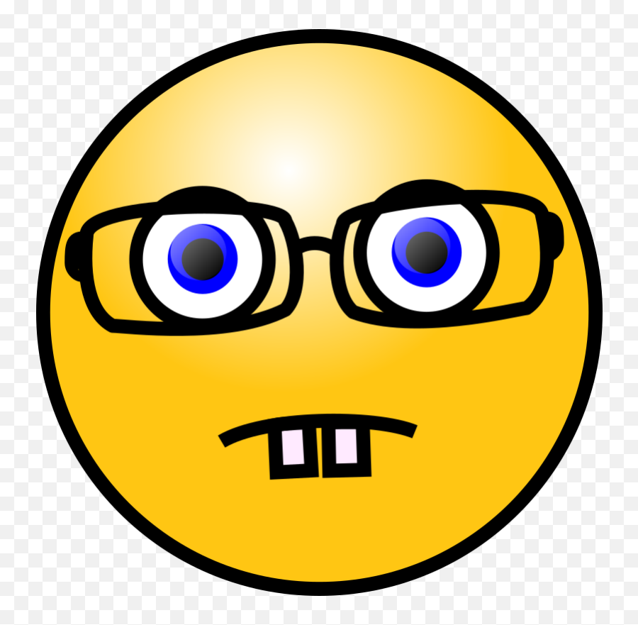 Emoticons Nerd Face - Openclipart Serious Face Cartoon Png,Nerd Glasses Icon