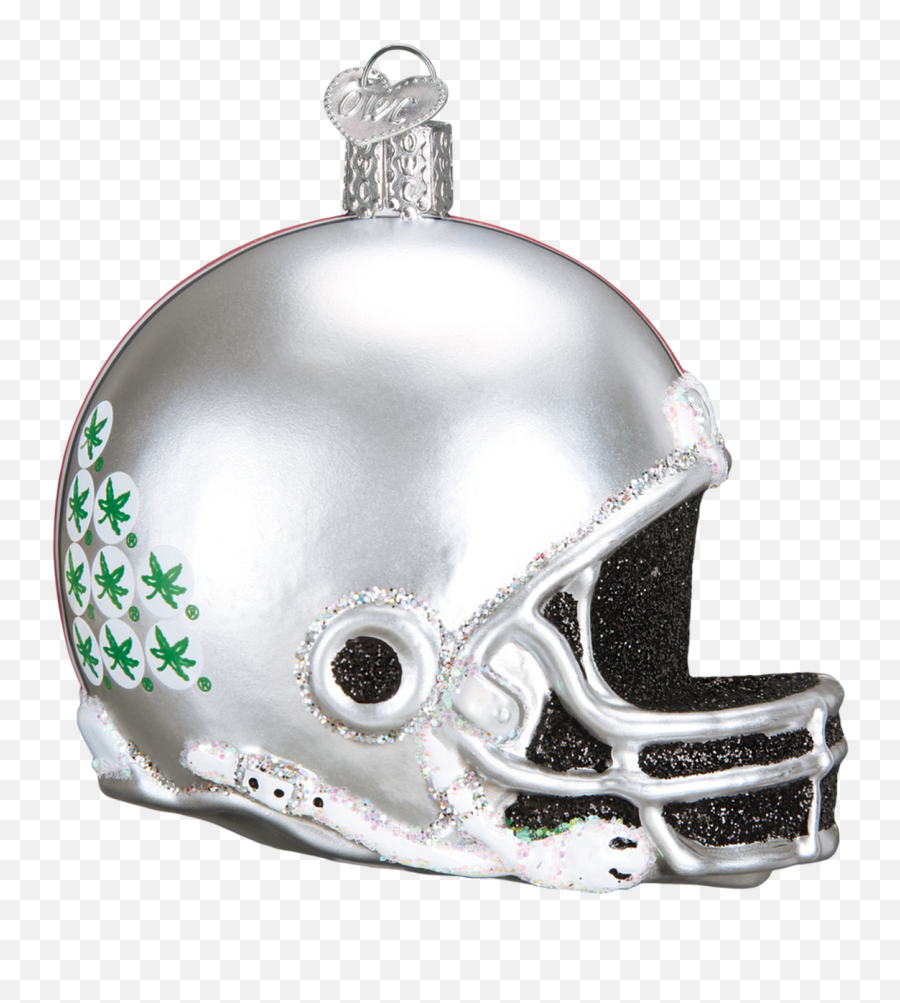 Ohio State Buckeyes Football Helmet Glass Ornament 3 14 - Bills Football Helmet Ornament Png,White Icon Helmets