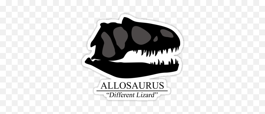 Allosaurus Skullu0027 Sticker By Thekohakudragon Skull - Allosaurus Shirt Png,Dinosaur Skull Png