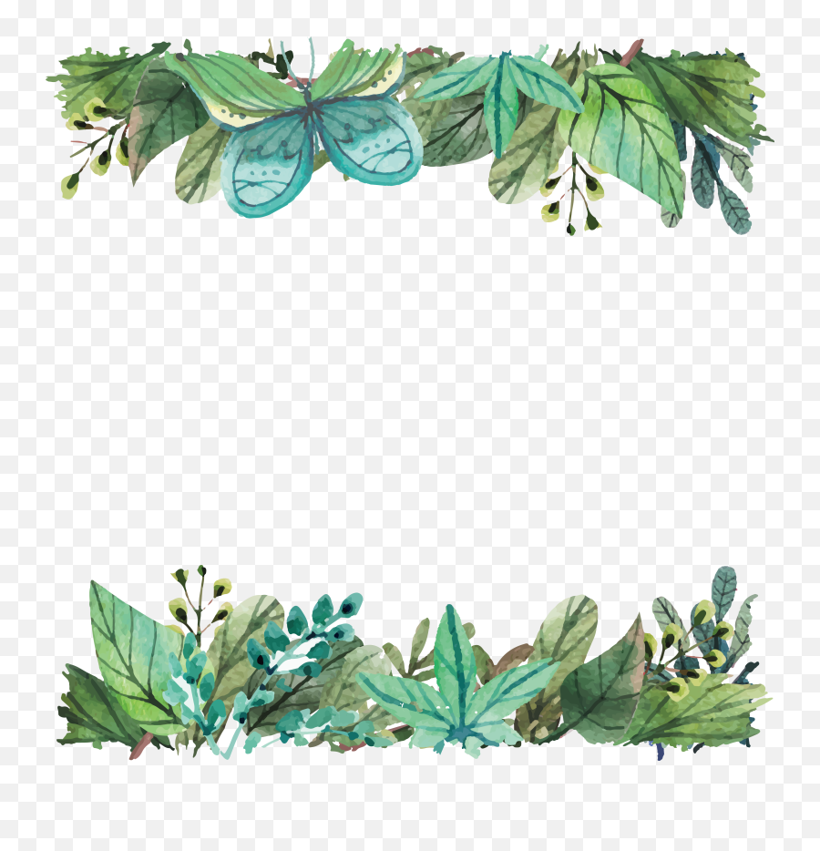 Download Leaf Silicone Tree Telephone 5s Watercolor Green Hq - Watercolor Green Leaf Borders Png,Tree Canopy Png