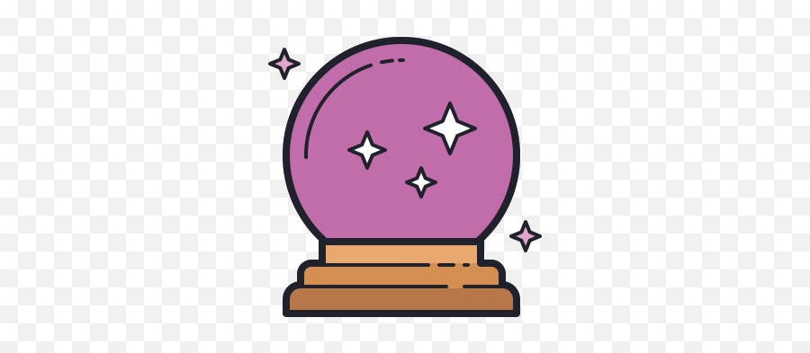 Magic Crystal Ball Icon In Color Hand Drawn Style - Crystal Ball Favicon Png,Icon Magick
