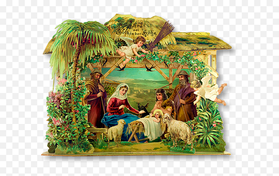Vector Transparent Clipart Nativity Scene - Belen For Nativity Vintage Christmas Clipart Png,Nativity Scene Png