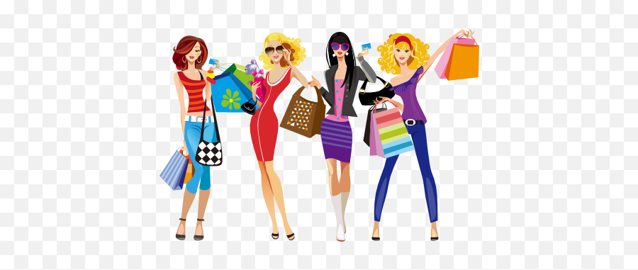 Free Shopping Png Transparent Images - Girls Night Out Cartoon,Shopping Transparent