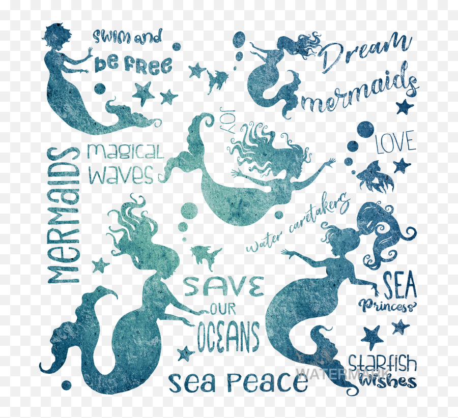 Mermaid Silhouettes - Weathered Cafepress Samsung Galaxy Portable Network Graphics Png,Mermaid Silhouette Png