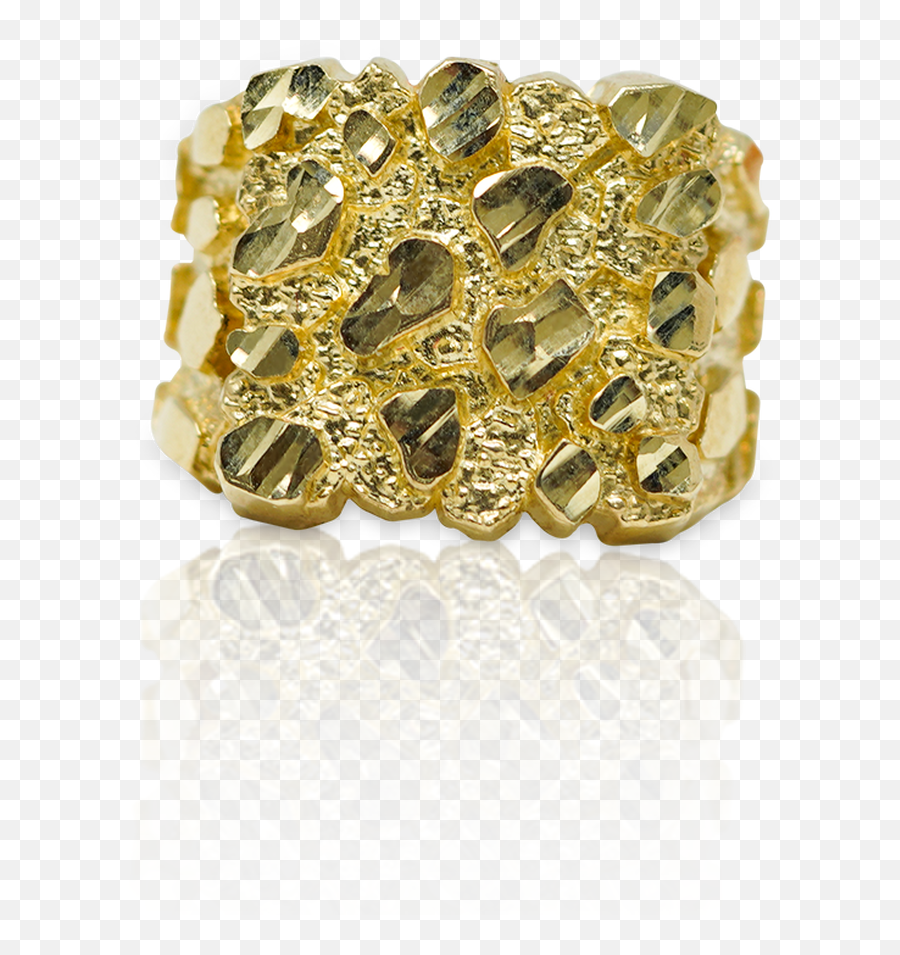 10k Yellow Gold Nugget Ring - Ring Png,Gold Nugget Png