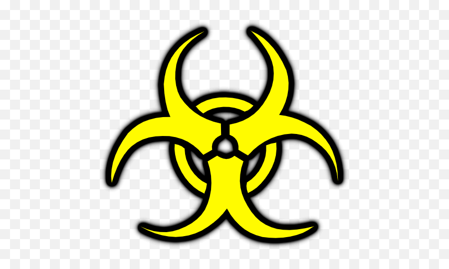 Biohazard Sign Yellow Black Outline Sticker Transparent - Emblem Png,Facebook Logo Outline