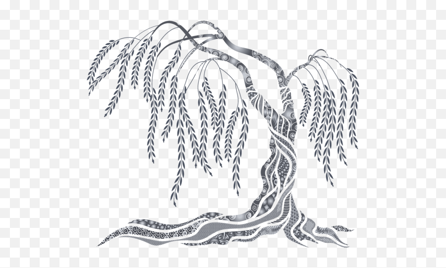 Weeping Willow Tree Round Beach Towel - Weeping Willow Drawing Png,Weeping Willow Png