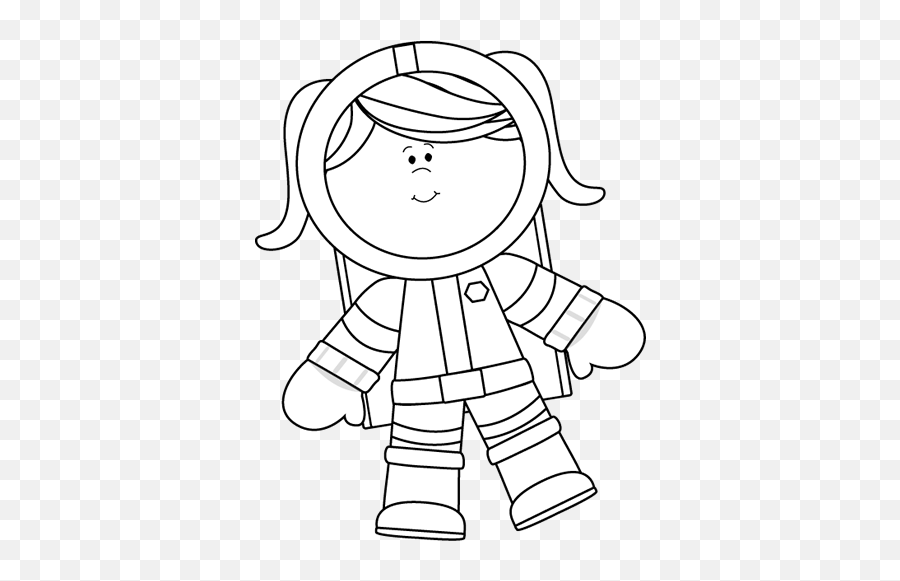 Library Of Astronaut Freeuse Stock White And Black Png Files - Draw A Girl Astronaut,Astronaut Png