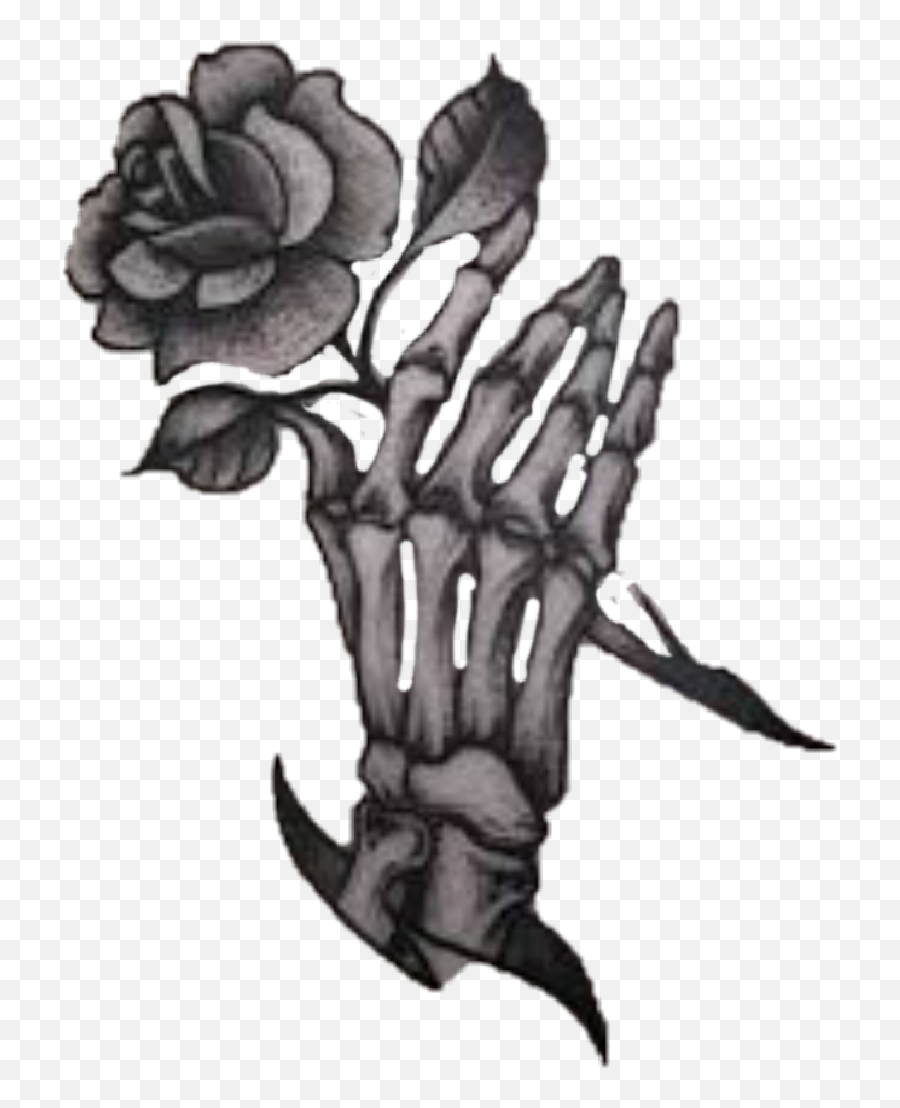 Rose Tattoo Skeleton Hand Blackandwhite Skeleton Hand W Rose Tattoo Png Skeleton Hand Png Free Transparent Png Images Pngaaa Com