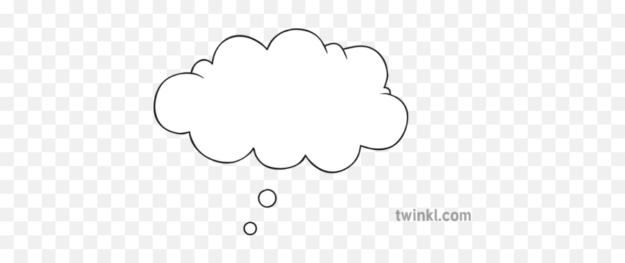 Thought Bubble Black And White Illustration - Twinkl Burbuja De Imaginacion Png,Thought Bubble Png Transparent