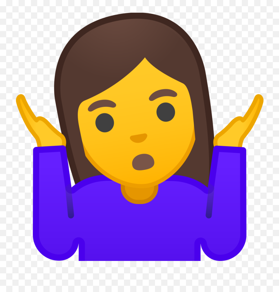 Person Shrugging Emoji - Shoulder Shrug Emoji Png,Shrug Emoji Png