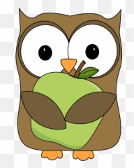 Download Hd Teacher Apple Clipart - Apple Clipart Owl With Apple Clipart Png,Apple Clipart Transparent