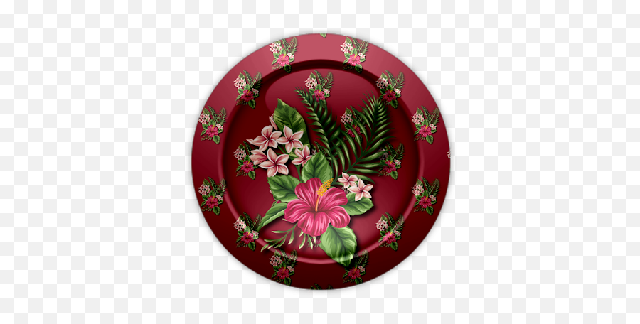 Tropical Flowers Hawaii Alphabet - Serving Tray Png,Hawaiian Flower Icon