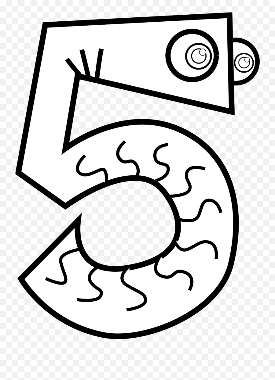 Five Senses Clipart Black And White - Numbers Clipart Black And White Png,5 Senses Icon