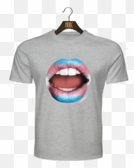 Trans Flag Lips T Shirt Legendarychildren - Short Sleeve png