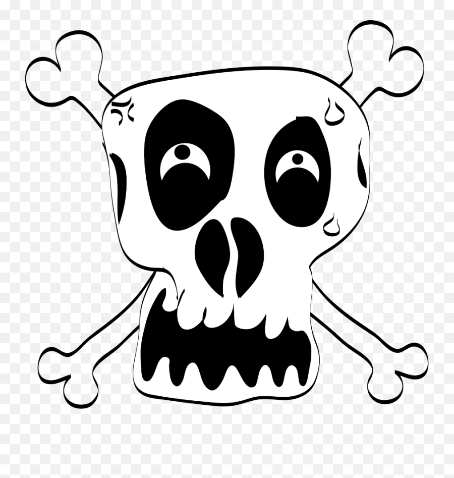 Funny Skull Clip Art - Vector Clip Art Online Funny Skull And Crossbones Png,Skeleton Face Png